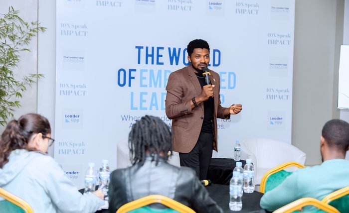 A speaker presenting at a past Human Edge event