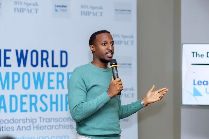 A speaker presenting at a past Human Edge event
